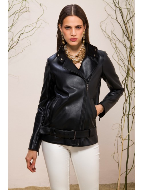 Emelda Black Leather Jacket
